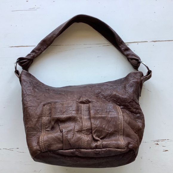 TYLIE MALIBU distressed brown leather hobo bag - Picture 1 of 15